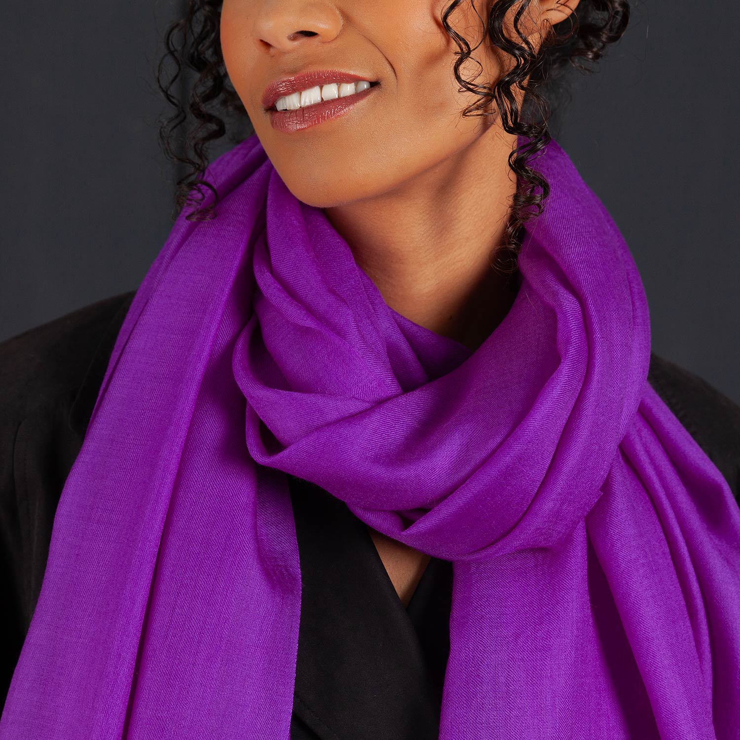 Luxe Merino Silk Shawl Purple - Image 4