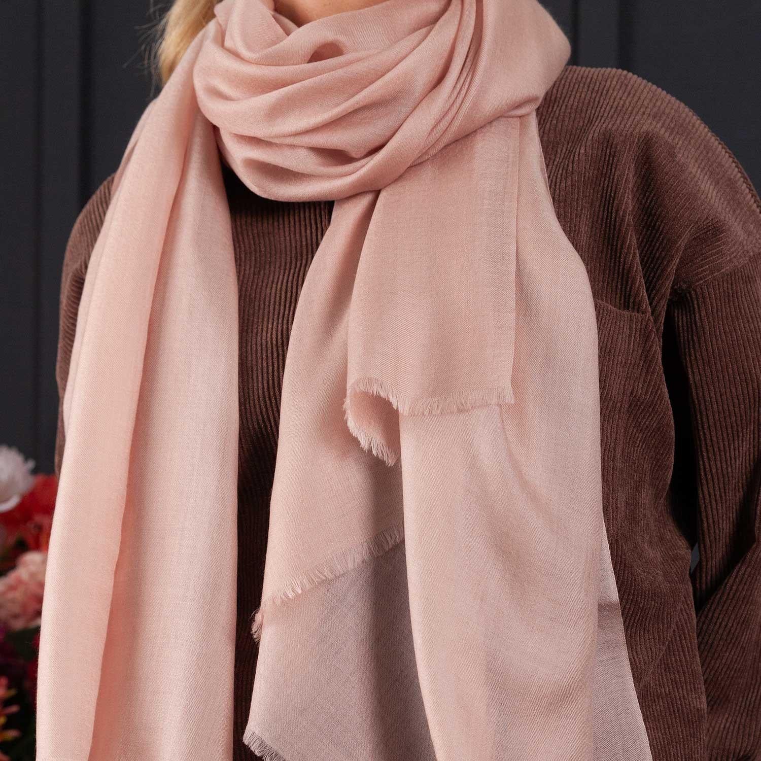 Luxe Merino Silk Shawl Rose Gold - Image 7