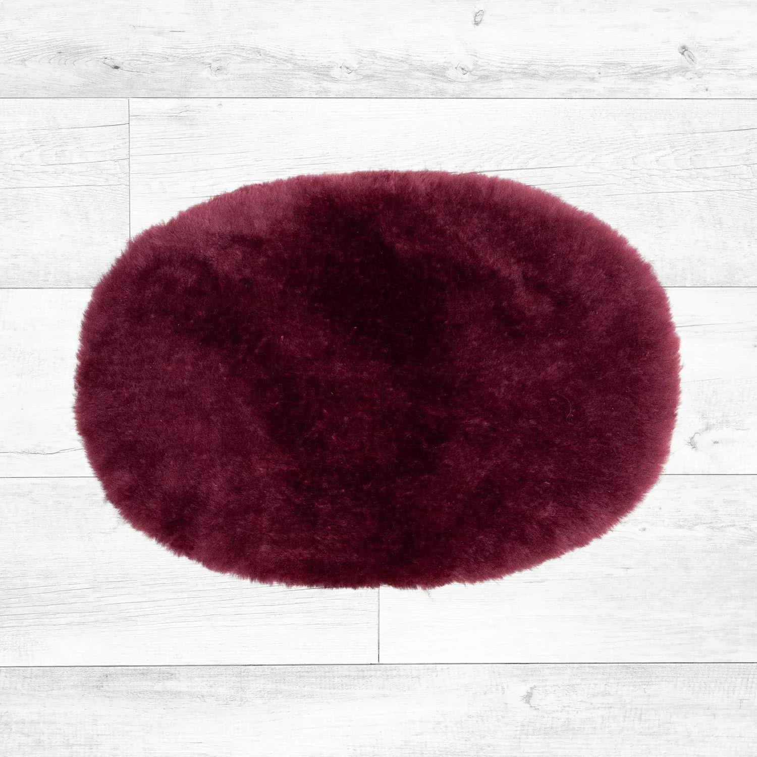 Luxury Oval Sheepskin Pet Bed Maroon