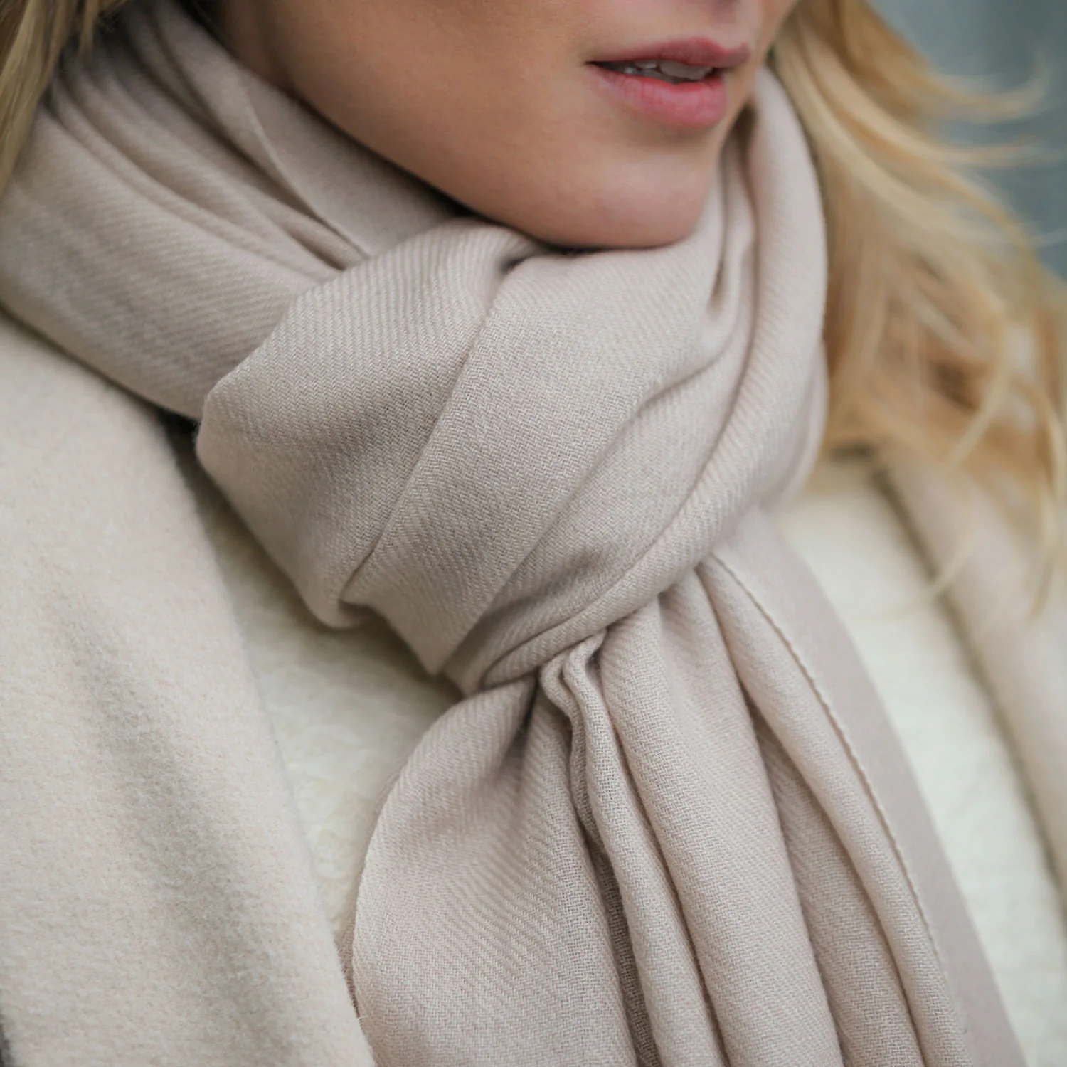 Luxury Pashmina Shawl Linen - Image 2