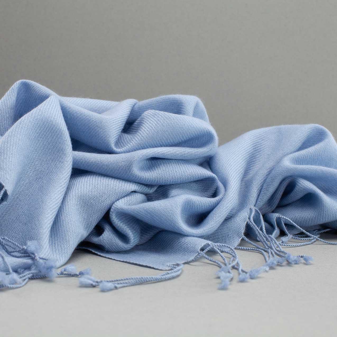 Luxury Pashmina Shawl Pale Blue - Image 2