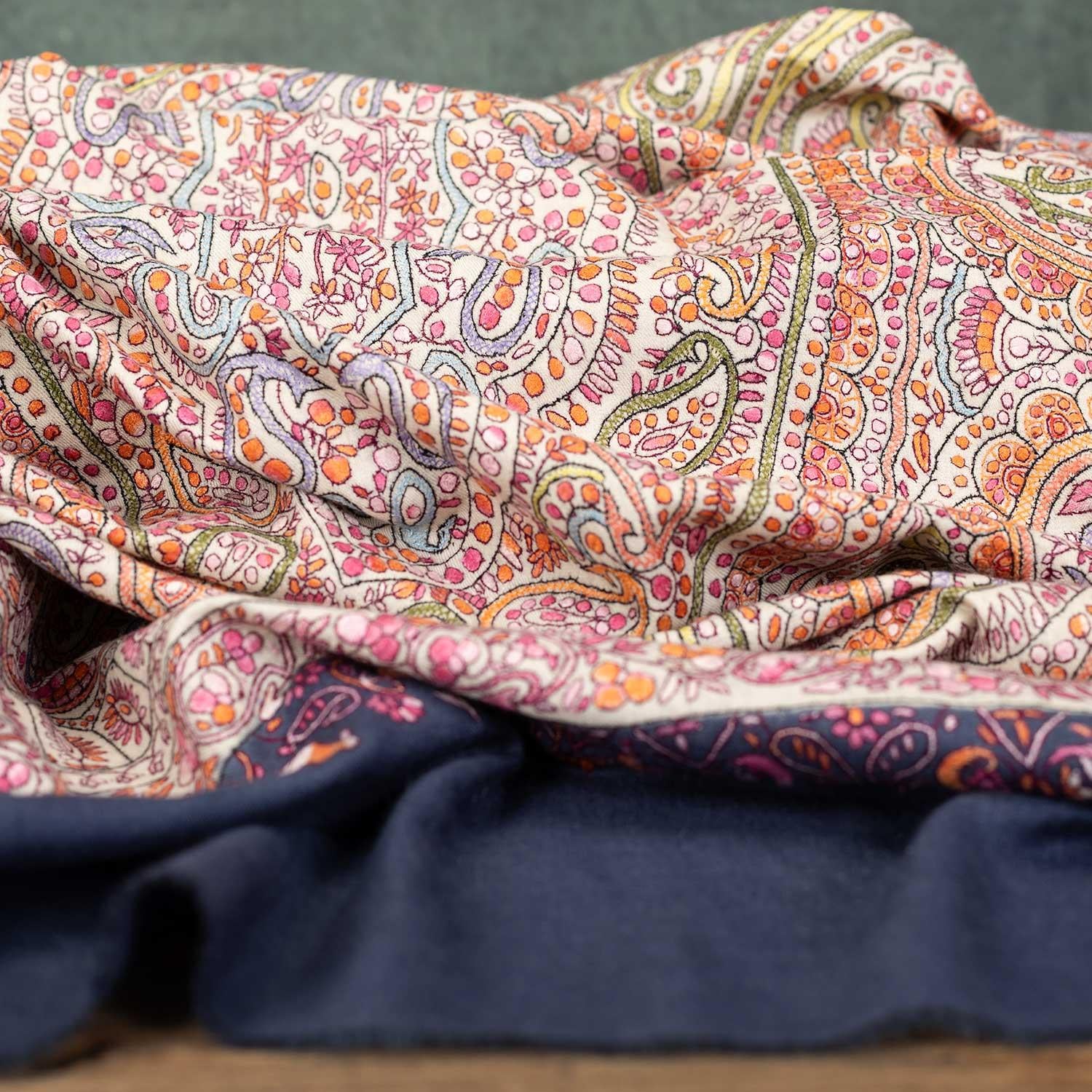 Mahroon Sozni Jamawar Pashmina Tantric - Image 10
