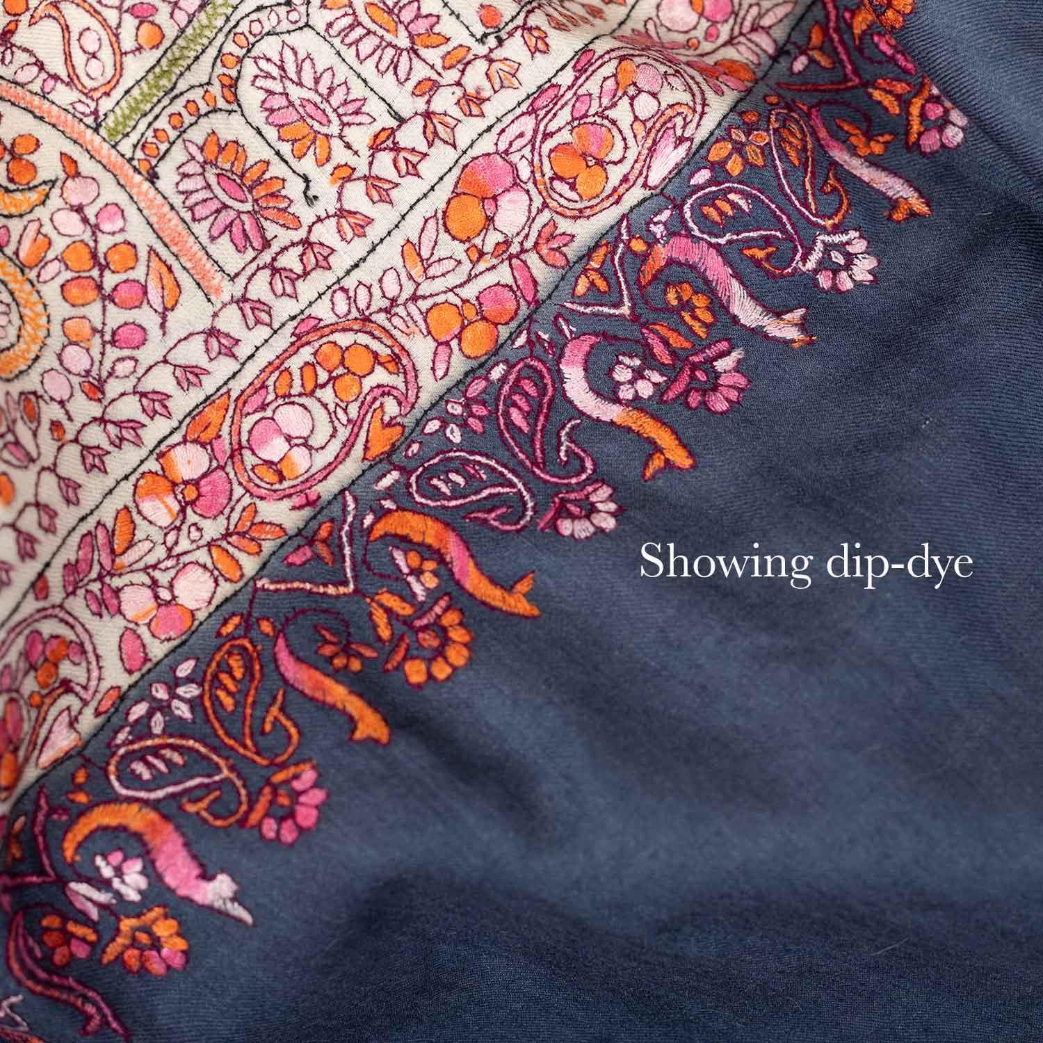 Mahroon Sozni Jamawar Pashmina Tantric - Image 7