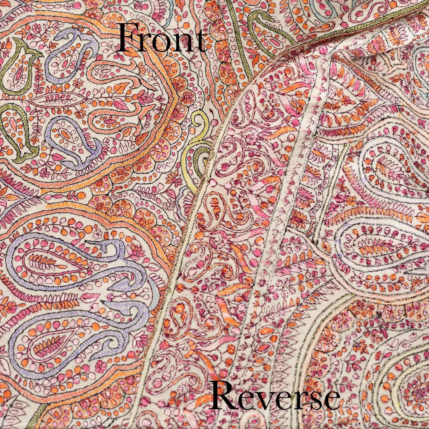 Mahroon Sozni Jamawar Pashmina Tantric - Image 8
