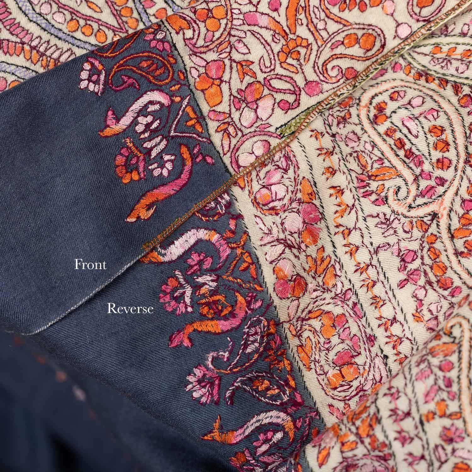 Mahroon Sozni Jamawar Pashmina Tantric - Image 9