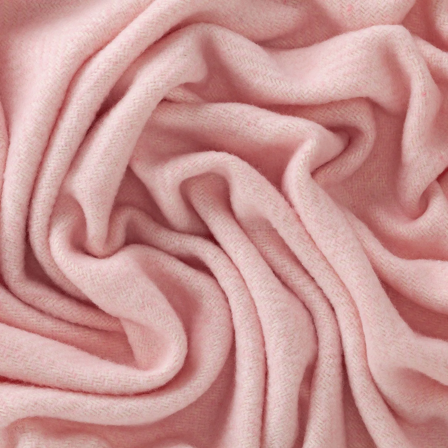 Merino Cashmere Blend Throw Softest Pink Herringbone - Image 3
