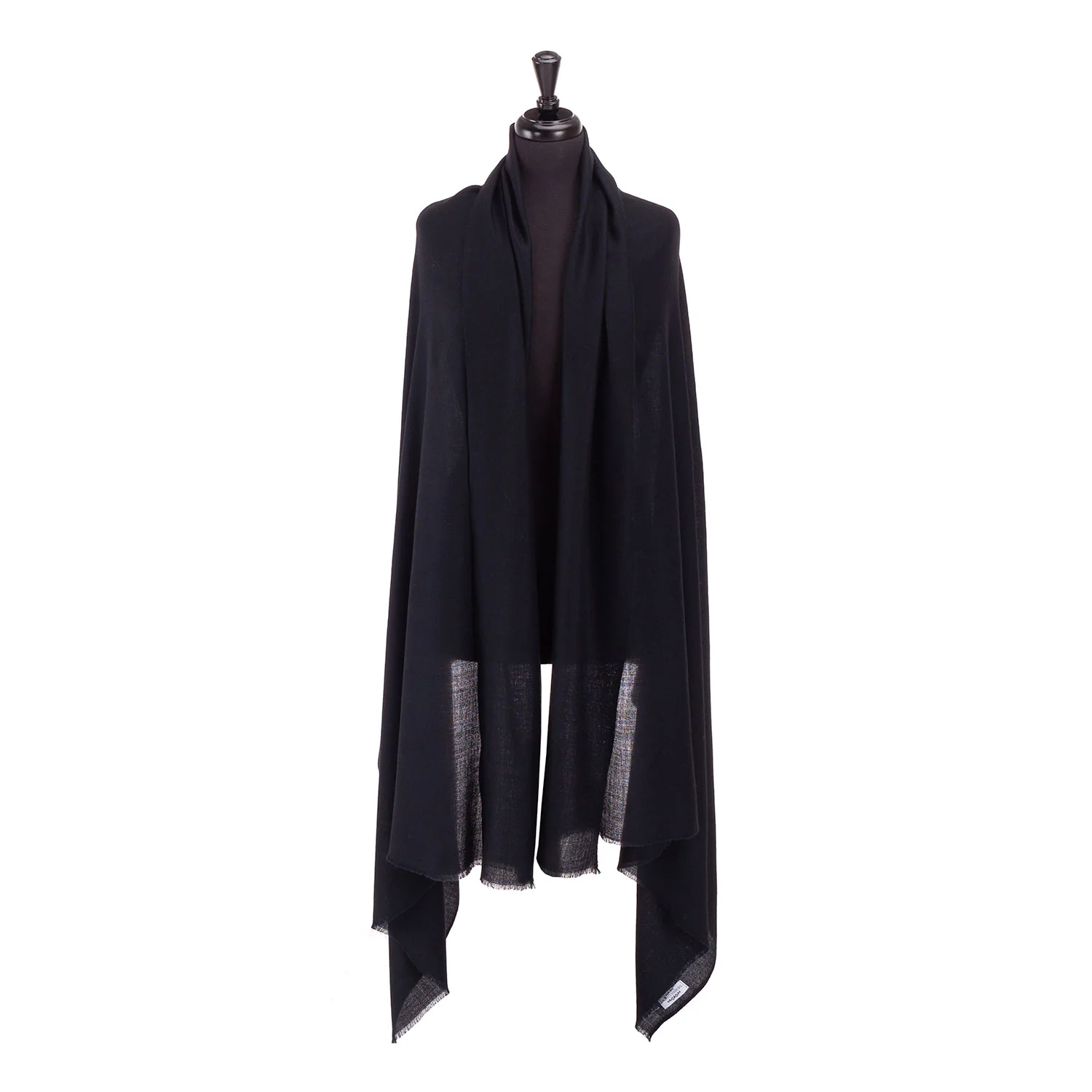 Merino Wool Shawl Black - Image 4