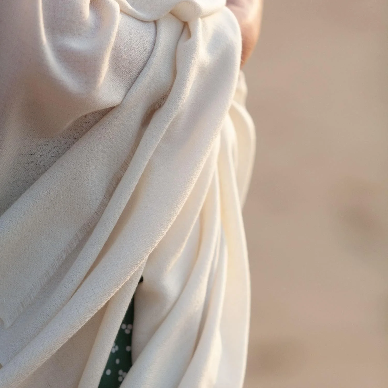 Merino Wool Shawl Ivory - Image 4