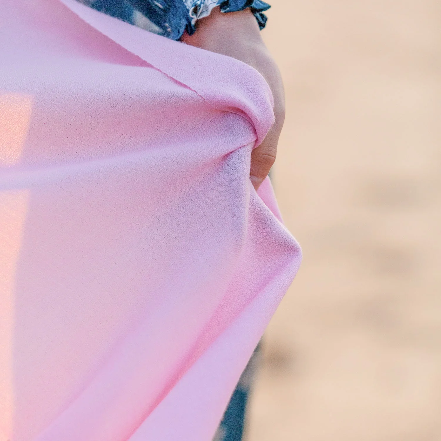 Merino Wool Shawl Light Pink - Image 3