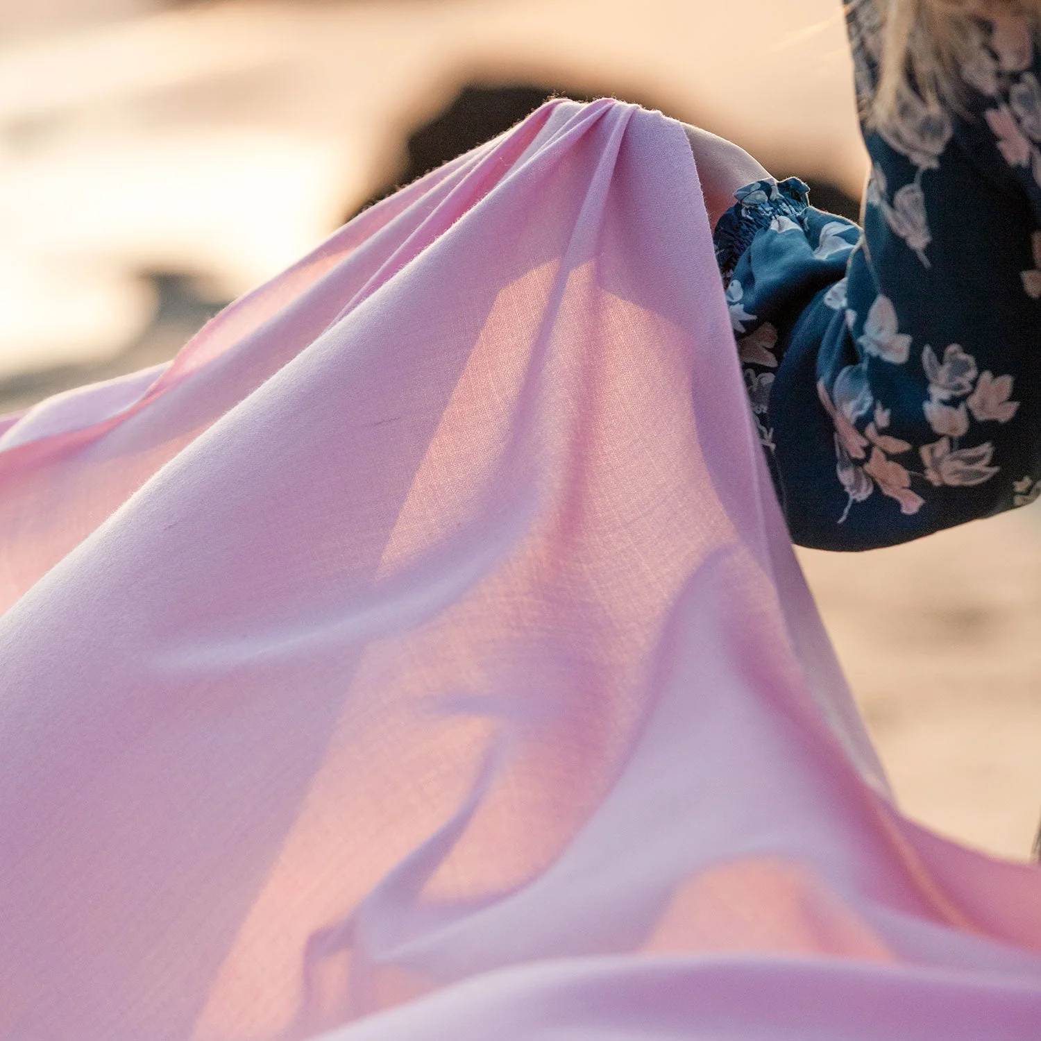 Merino Wool Shawl Light Pink - Image 5