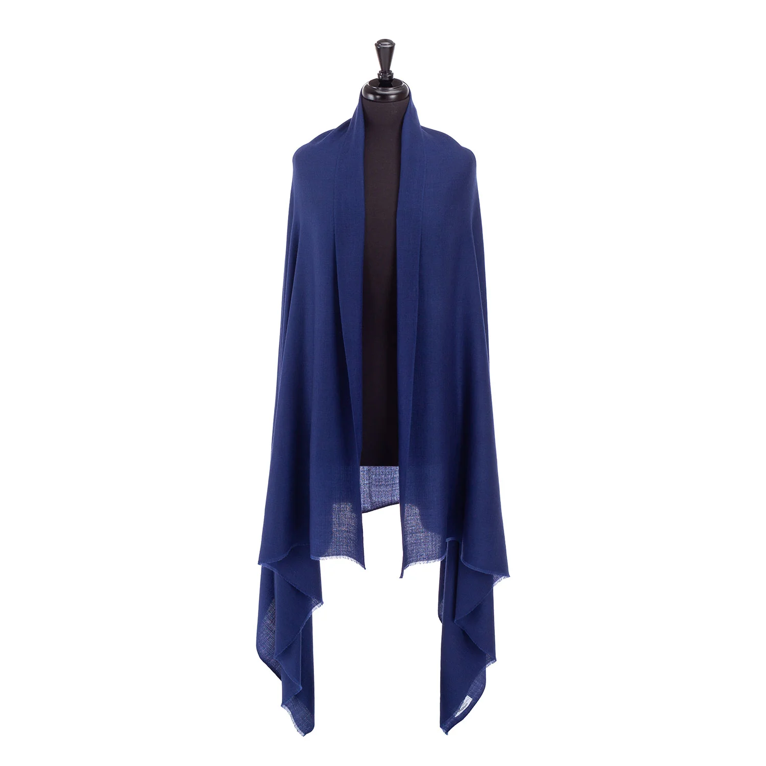 Merino Wool Shawl Navy - Image 5