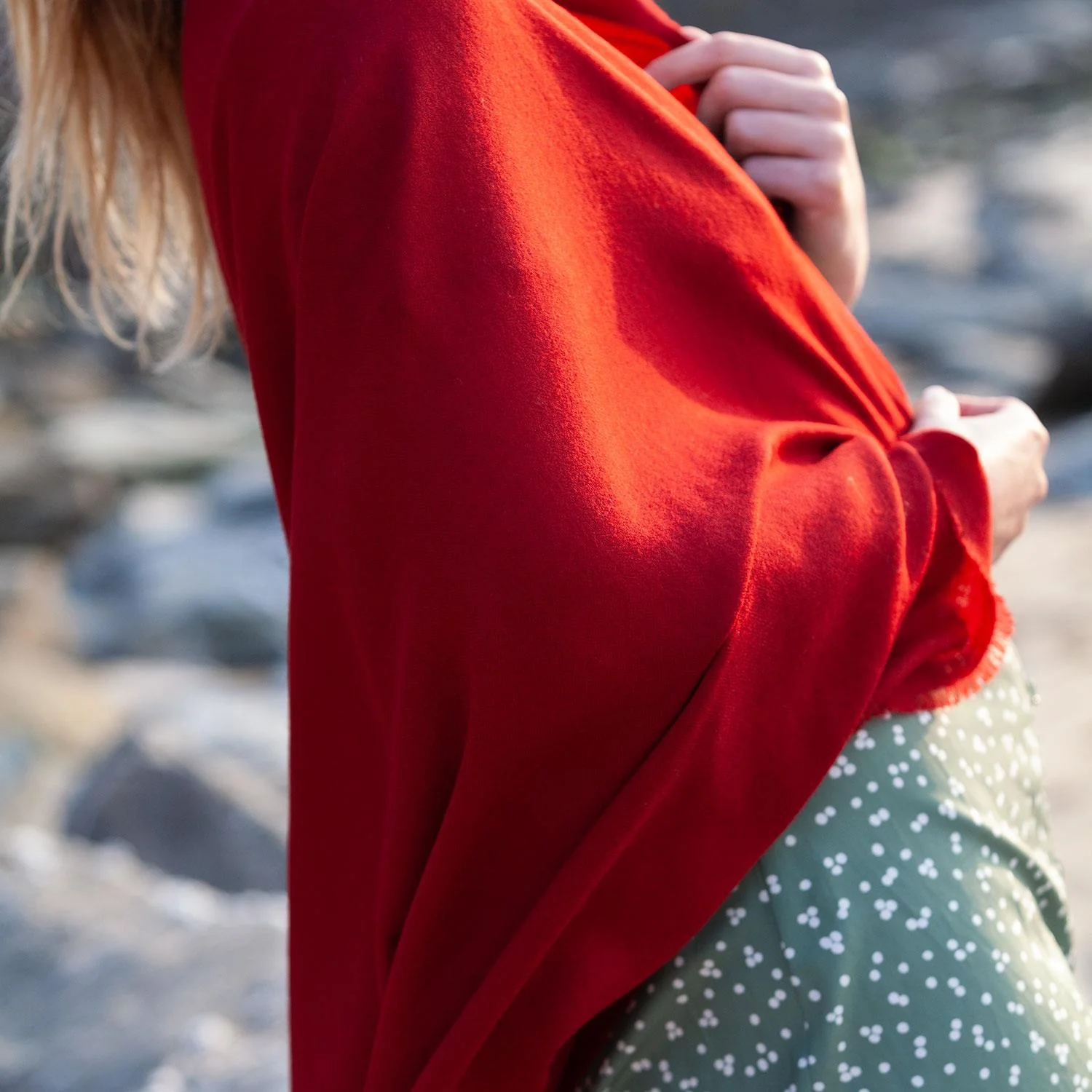 Merino Wool Shawl Russet - Image 3