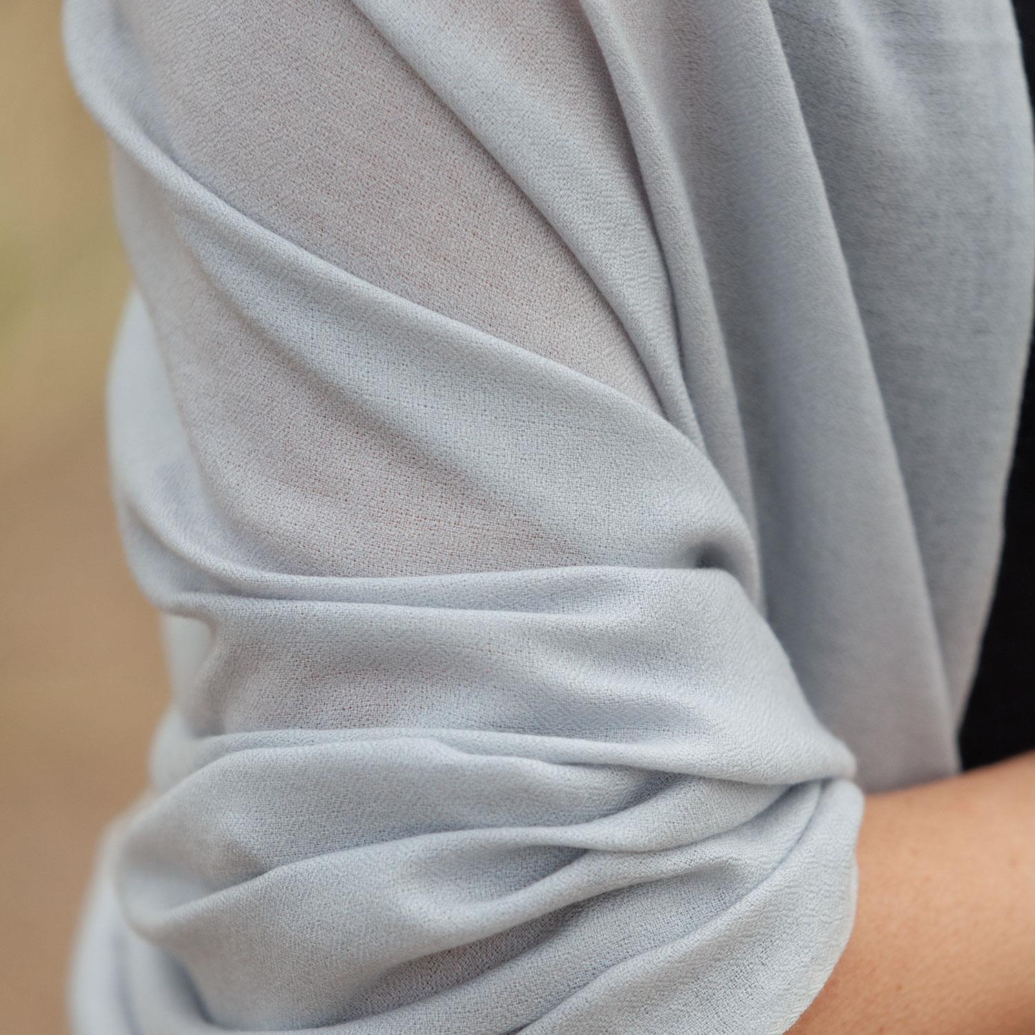 Merino Wool Shawl Silver - Image 5