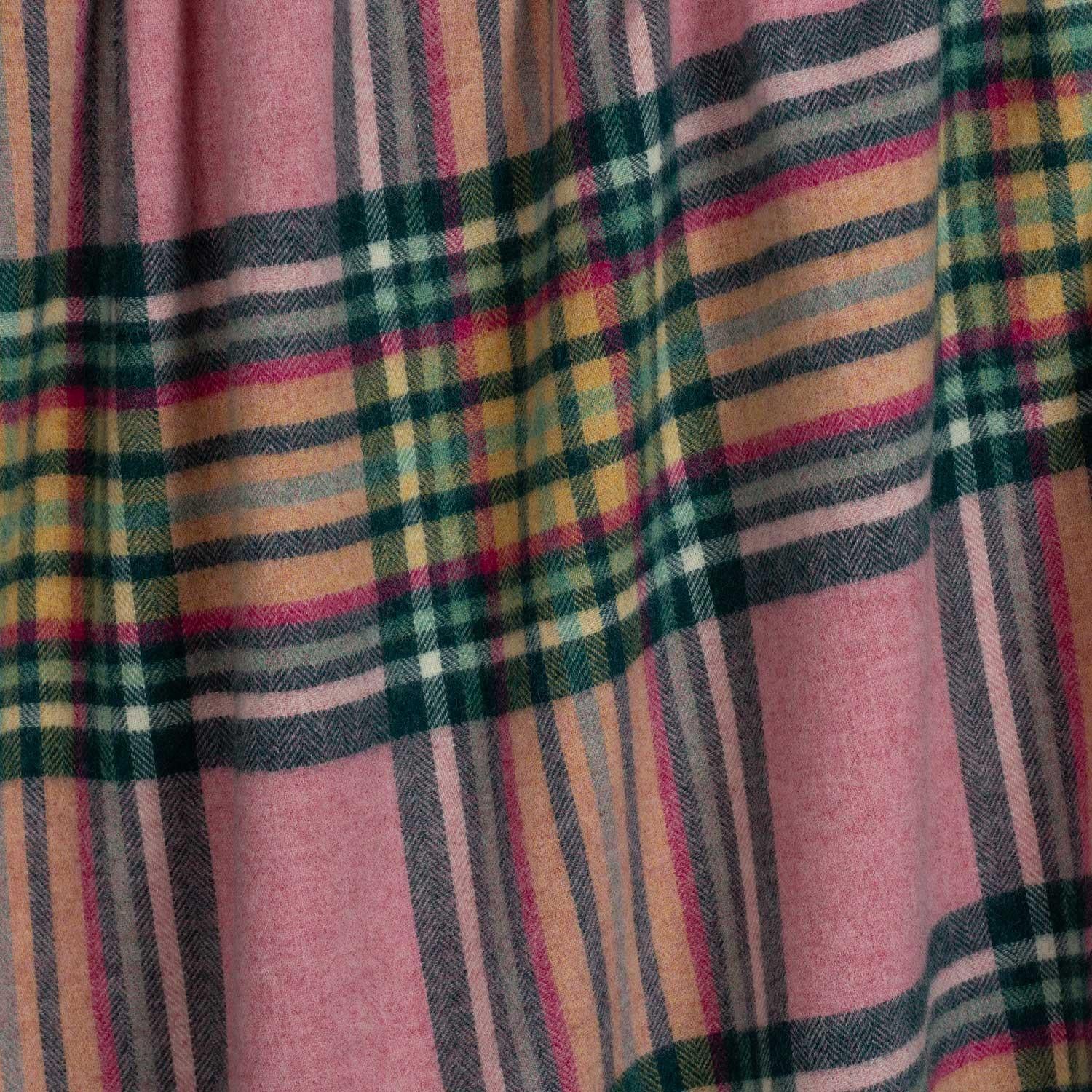 Plaid Shetland Wool Throw Pink - Image 7