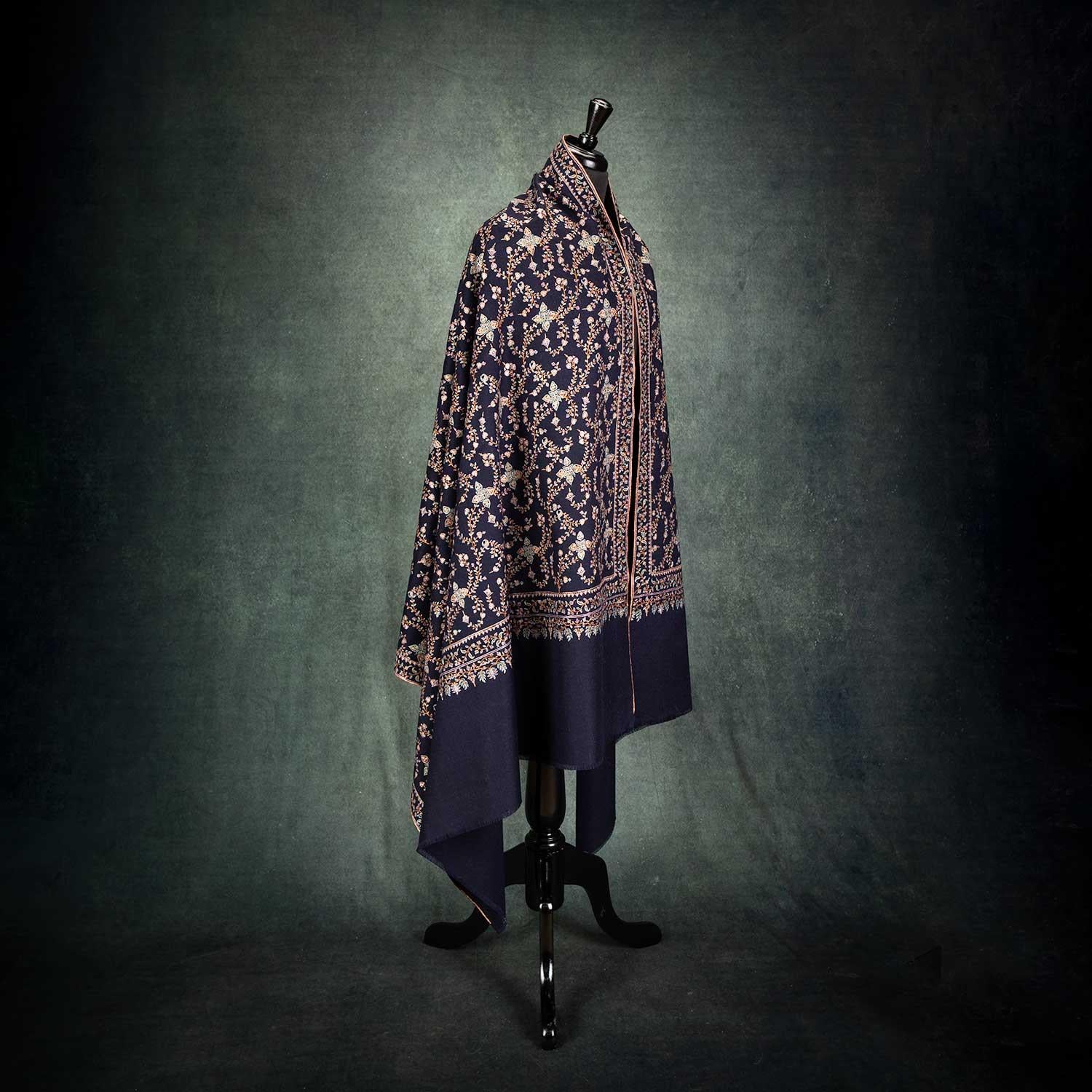 Silk Embroidered Jamawar Shawl Raat - Image 3