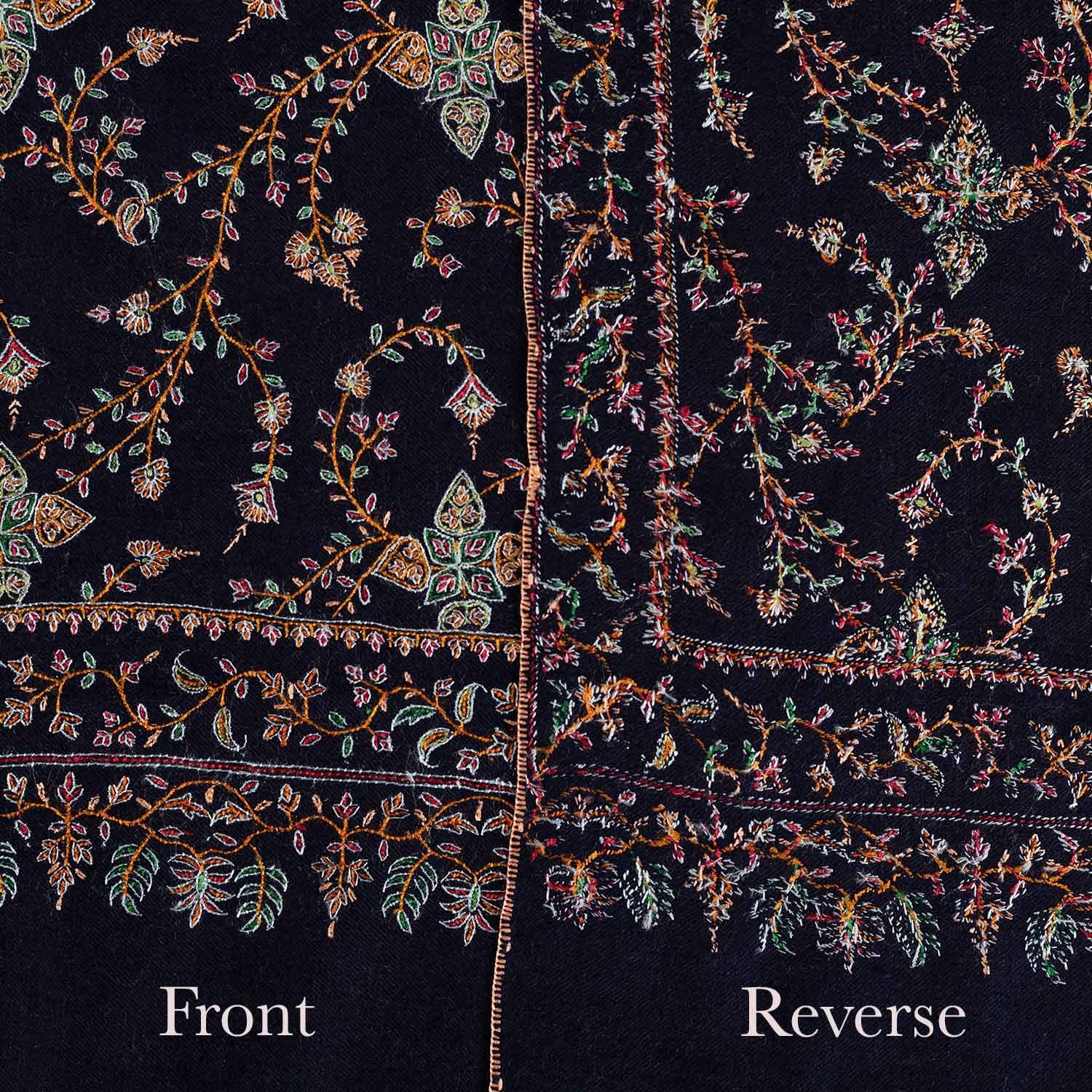 Silk Embroidered Jamawar Shawl Raat - Image 7