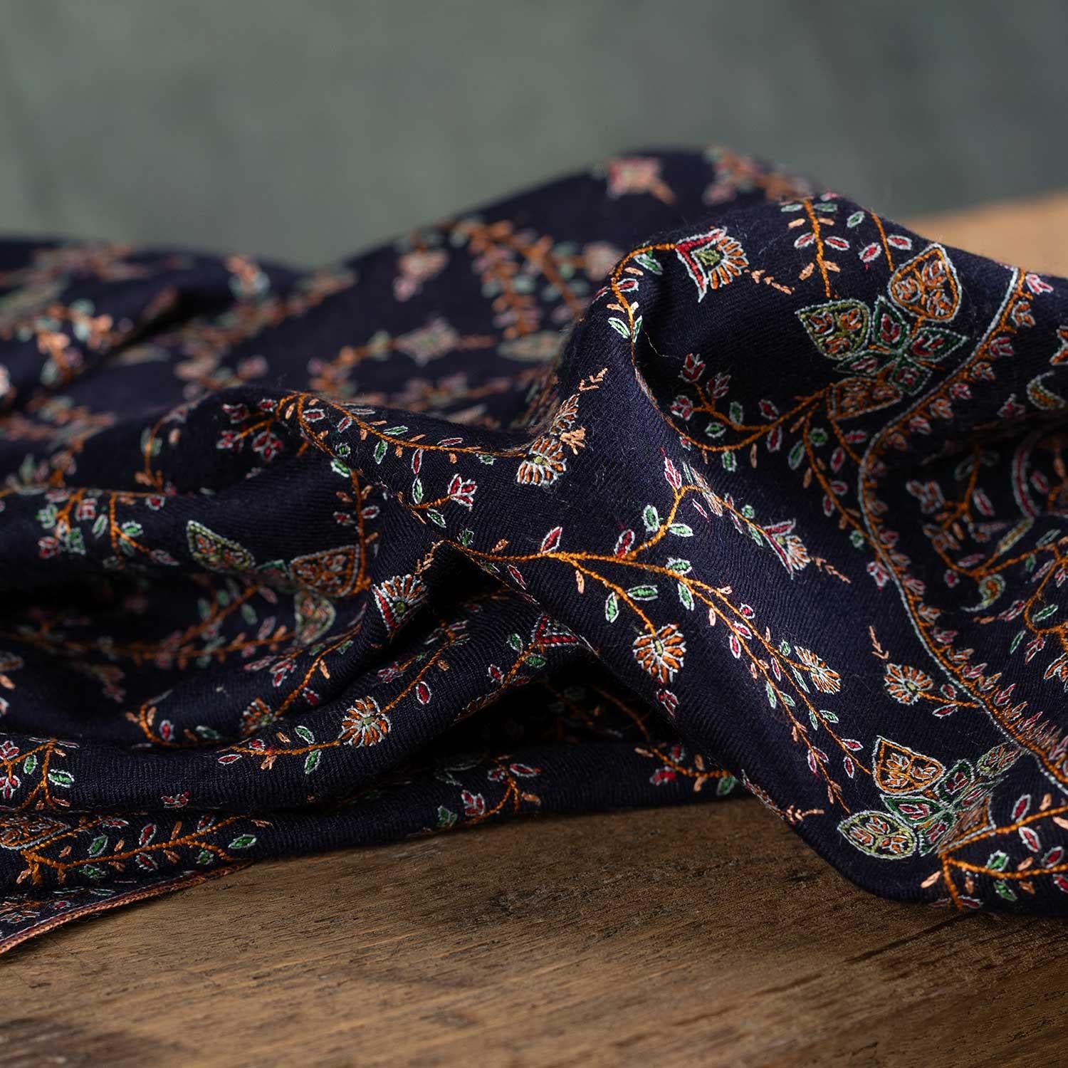 Silk Embroidered Jamawar Shawl Raat - Image 9