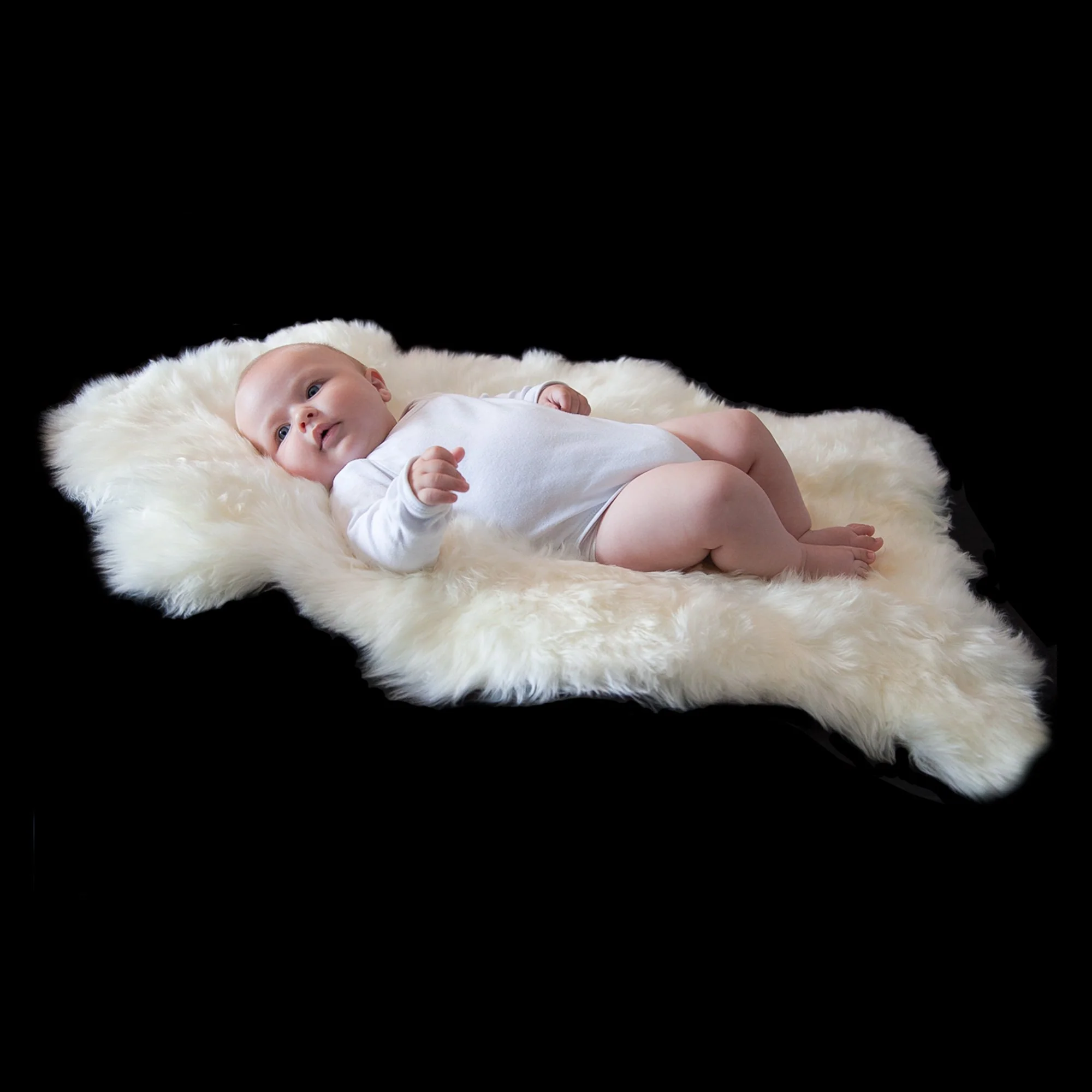 Soft Natural Length Sheepskin Ivory White