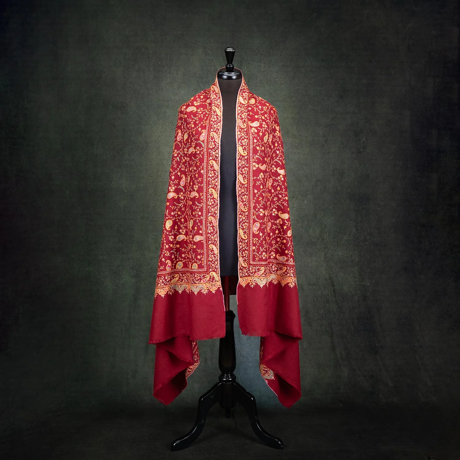 Embroidered Cashmere Pashmina 'Kashmir Bride Ambika' - Image 5