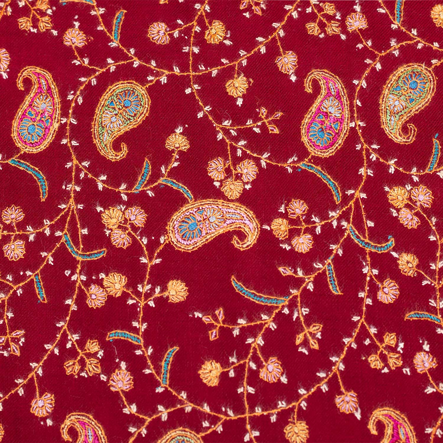 Embroidered Cashmere Pashmina 'Kashmir Bride Ambika' - Image 6